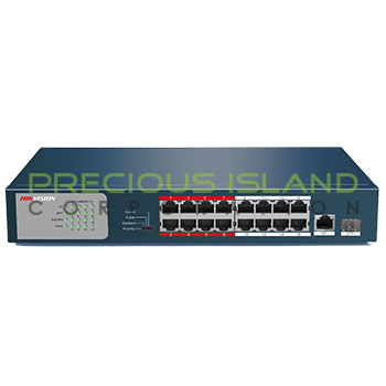 16-Port 100 Mbps Long-Range Unmanaged PoE Switch